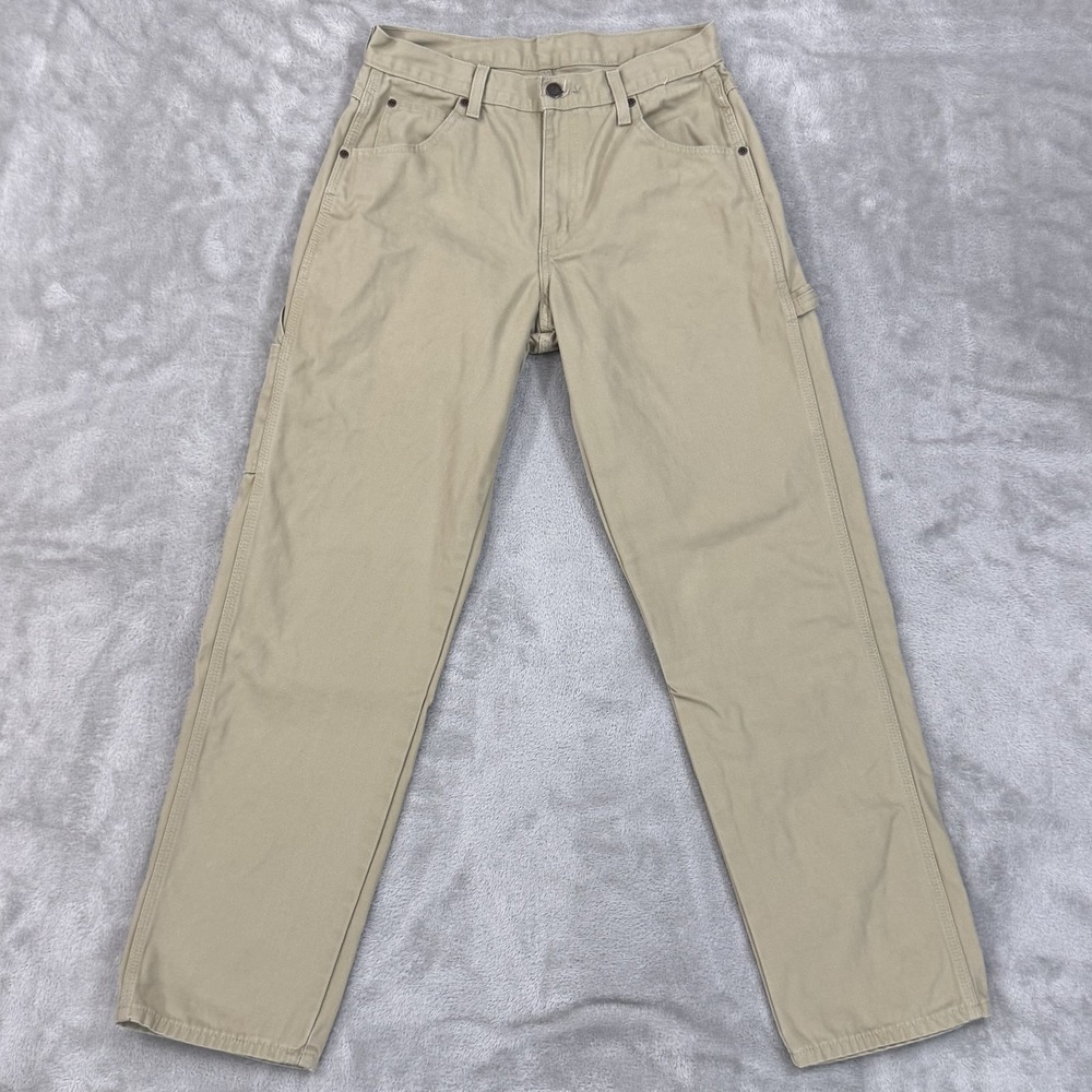 Dickies Pants Mens 30x32‎ Beige Canvas Carpenter Hammer Loop Tool Pocket Utility